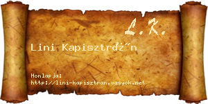 Lini Kapisztrán névjegykártya